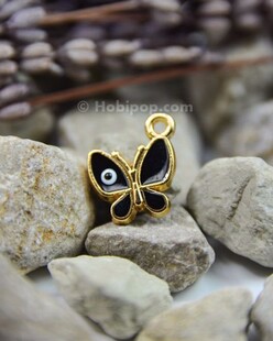 HOBİPOP - Bileklik ve Kolye Ucu Kelebek Siyah