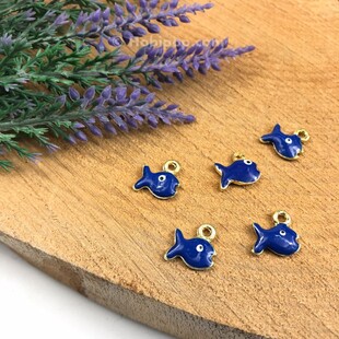 HOBİPOP - Bileklik ve Kolye Ucu Mini Lacivert Balık