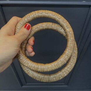 HOBİPOP - Bir Çift Gerçek Bambu Çanta Sapı Halka Kahverengi HOBİPOP - Bir Çift Gerçek Bambu Çanta Sapı Halka Kahverengi