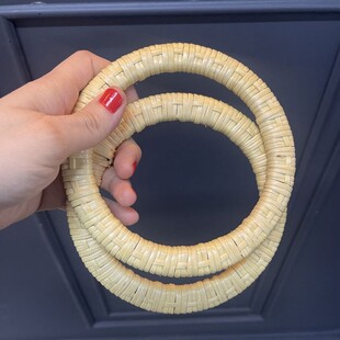 HOBİPOP - Bir Çift Gerçek Bambu Çanta Sapı Halka Krem HOBİPOP - Bir Çift Gerçek Bambu Çanta Sapı Halka Krem