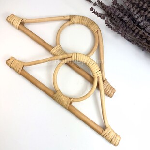 HOBİPOP - Bir Çift Gerçek Bambu Çanta Sapı Ham Renk Zarif