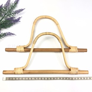 Bir Çift Gerçek Bambu Çanta Sapı Uzun Krem - Thumbnail