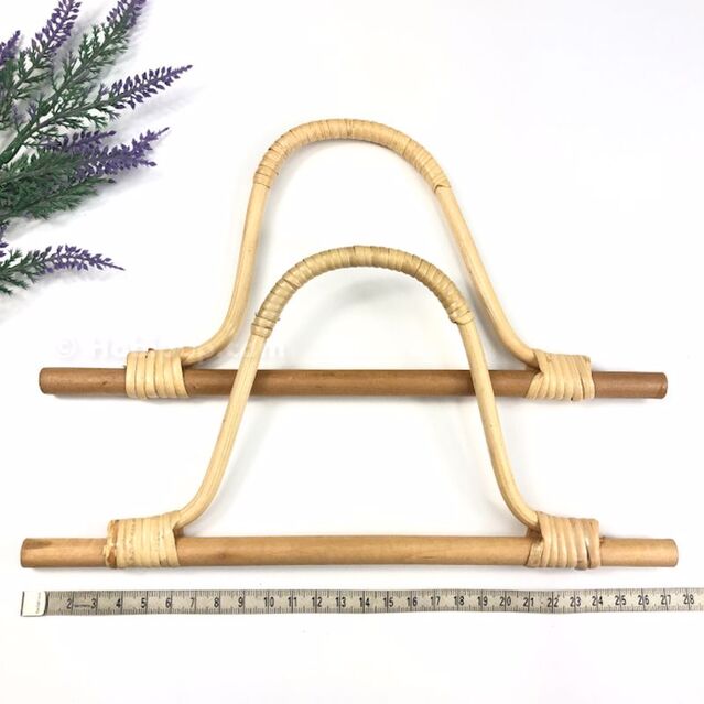 Bir Çift Gerçek Bambu Çanta Sapı Uzun Krem