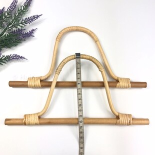 Bir Çift Gerçek Bambu Çanta Sapı Uzun Krem - Thumbnail