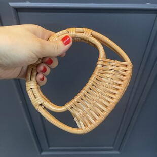 HOBİPOP - Bir Çift Gerçek Bambu Çanta Sapı Yarım Daire Karamel HOBİPOP - Bir Çift Gerçek Bambu Çanta Sapı Yarım Daire Karamel