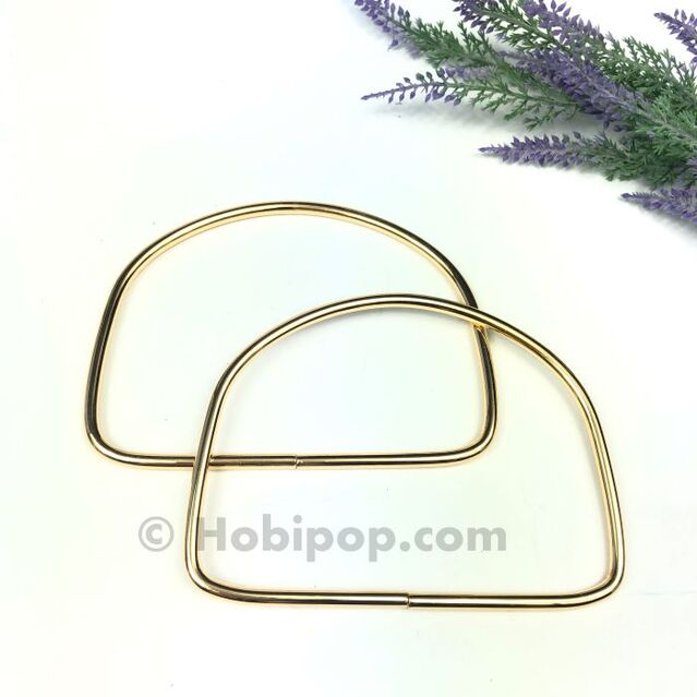 Bir Çift Metal D Çanta Sapı Gold Renk