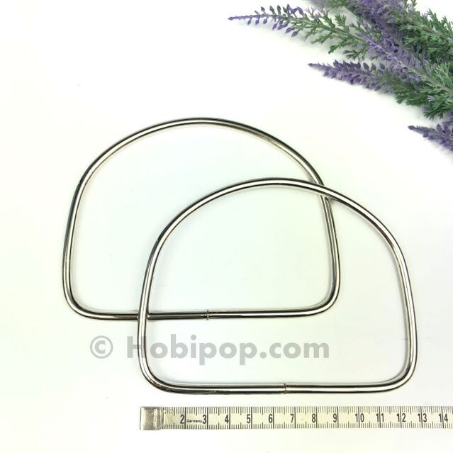 Bir Çift Metal D Çanta Sapı Gümüş Renk