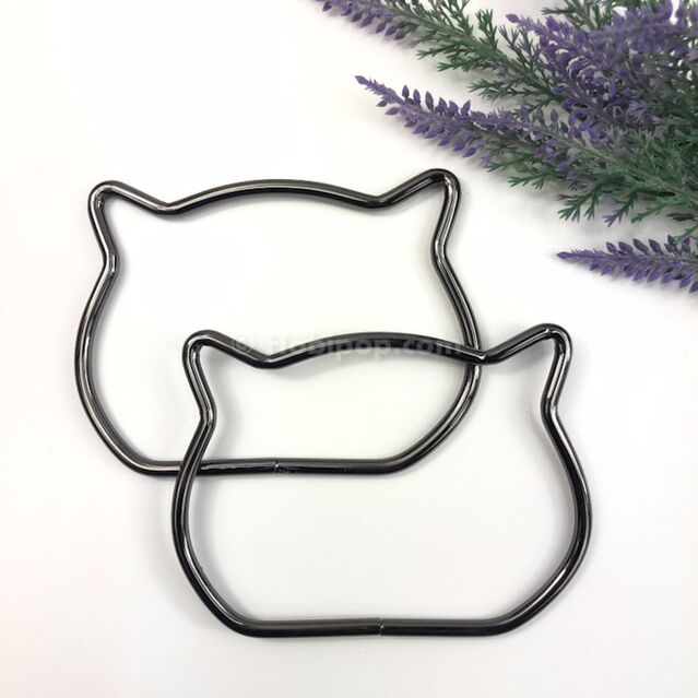 Bir Çift Metal Kedi Çanta Sapı Füme Renk
