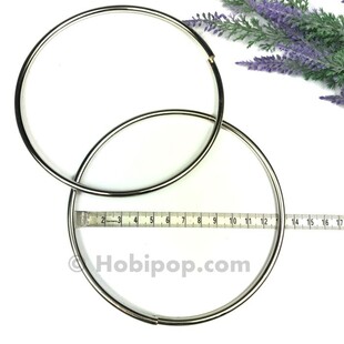 Bir Çift Metal Yuvarlak Çanta Sapı Gümüş Renk 12 cm - Thumbnail
