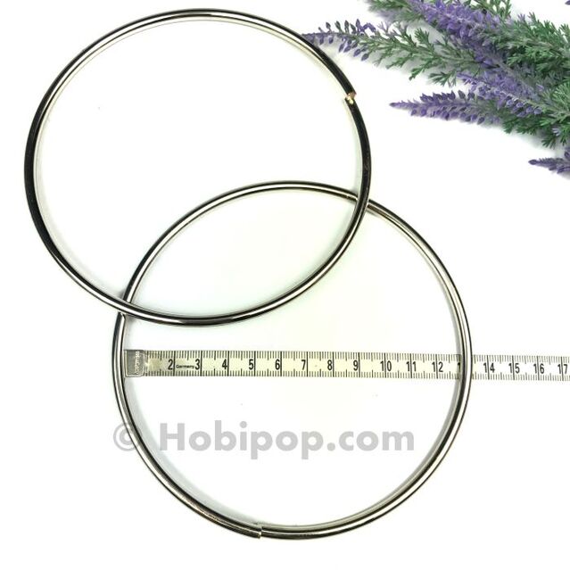 Bir Çift Metal Yuvarlak Çanta Sapı Gümüş Renk 12 cm