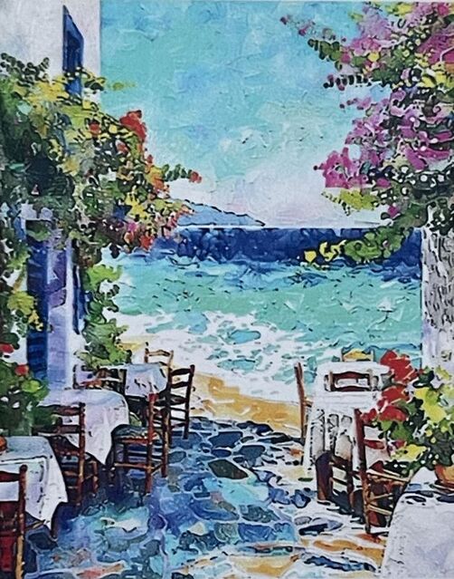 Boncuk Goblen Kiti (Yapıştırma) 5D Boncuk Mozaik Tablo 30x40 cm Ege Esintisi