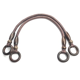 HOBİPOP - Boncuklu ve Derili Çanta Sapı Kahve HOBİPOP - Boncuklu ve Derili Çanta Sapı Kahve