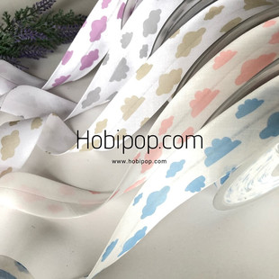 HOBİPOP - Bulut Desenli Biye 30 mm