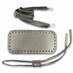 HOBİPOP - Çanta Sapı Tabanı Büzgü 3′lü Set Metalik Gri