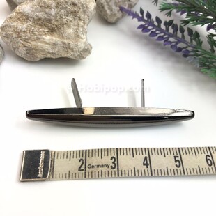 HOBİPOP - Çanta Süsü Elips Zarif Gümüş Renk