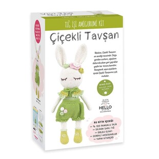 Çiçekli Tavşan Amigurumi Yapım Seti - Thumbnail