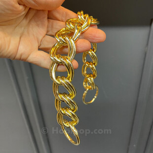 HOBİPOP - Çift Sıralı Kalın Çanta Zinciri Altın Renk