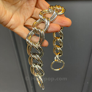 HOBİPOP - Çift Sıralı Kalın Çanta Zinciri Gümüş Renk HOBİPOP - Çift Sıralı Kalın Çanta Zinciri Gümüş Renk