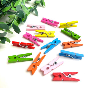 HOBİPOP - Dekoratif Ahşap Renkli Mini Mandal Süs Mandalı 20 Adet HOBİPOP - Dekoratif Ahşap Renkli Mini Mandal Süs Mandalı 20 Adet