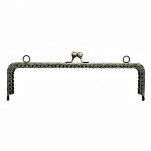  - Dekoratif Metal Çanta Bursu 22 cm Eskitme Antik Sarı