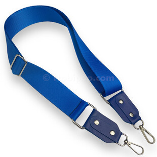 HOBİPOP - Derili Polyester Kolon Çanta Sapı Saks Mavi