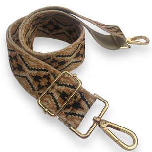 HOBİPOP - Desenli Dokuma Kolon Ayarlanabilir Çanta Askısı Etnik Hardal Bej Siyah HOBİPOP - Desenli Dokuma Kolon Ayarlanabilir Çanta Askısı Etnik Hardal Bej Siyah