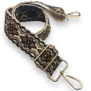 HOBİPOP - Desenli Dokuma Kolon Ayarlanabilir Çanta Askısı Etnik Kahve Bej Siyah HOBİPOP - Desenli Dokuma Kolon Ayarlanabilir Çanta Askısı Etnik Kahve Bej Siyah