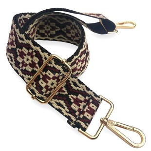 HOBİPOP - Desenli Dokuma Kolon Ayarlanabilir Çanta Askısı Etnik Kırmızı Bej Siyah HOBİPOP - Desenli Dokuma Kolon Ayarlanabilir Çanta Askısı Etnik Kırmızı Bej Siyah