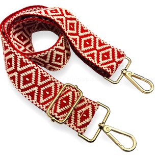 HOBİPOP - Desenli Dokuma Kolon Ayarlanabilir Çanta Askısı Kırmızı HOBİPOP - Desenli Dokuma Kolon Ayarlanabilir Çanta Askısı Kırmızı