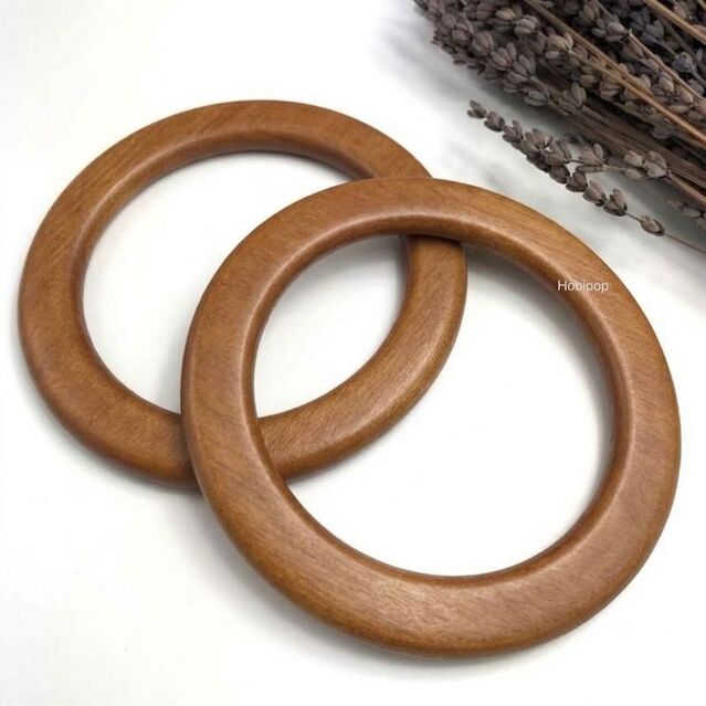 Doğal Ahşap Halka Çanta Sapı Karamel