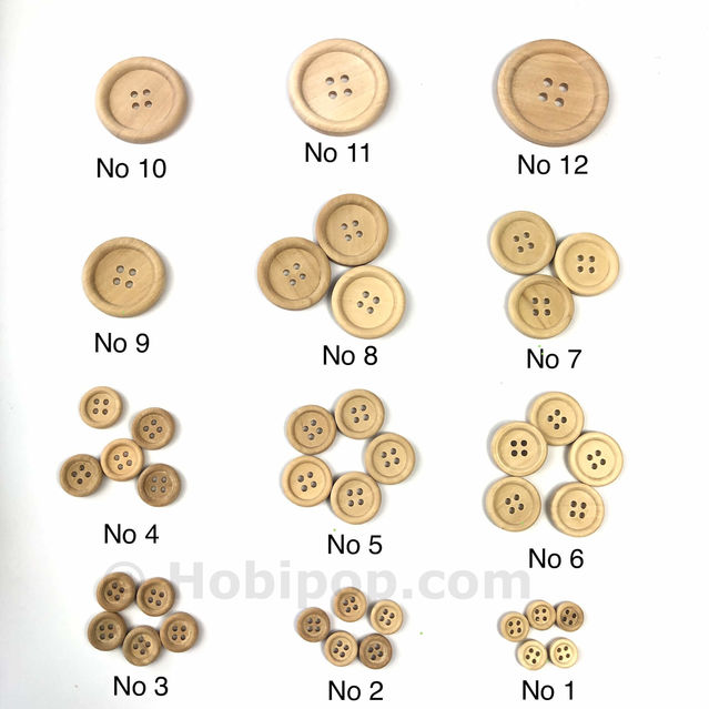 Doğal Verniksiz Tahta Düğme 1.5 cm 1 Adet No:4