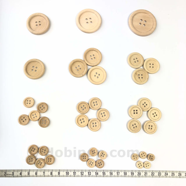 Doğal Verniksiz Tahta Düğme 2 cm 1 Adet No:6