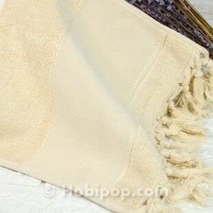 GLAMOUR - Etaminli Mutfak Havlusu Saçaklı 30x50 Kapiçino GLAMOUR - Etaminli Mutfak Havlusu Saçaklı 30x50 Kapiçino