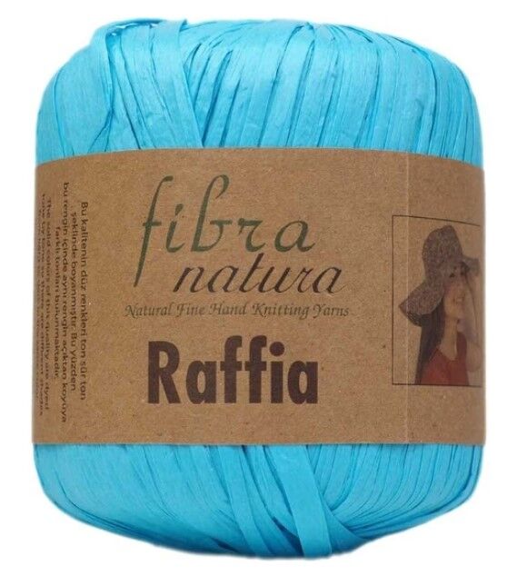 Fibra Natura Raffia 40 Gram Rafya İp Siyah 116-29 Mavi