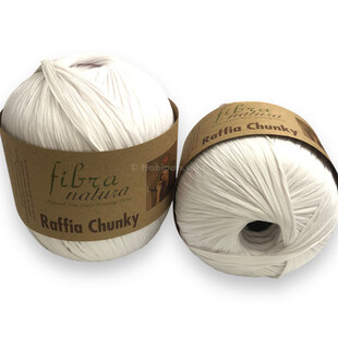 Fibra Natura Raffia Chunky Rafya İp 100 Gram 114-01 Beyaz - Thumbnail