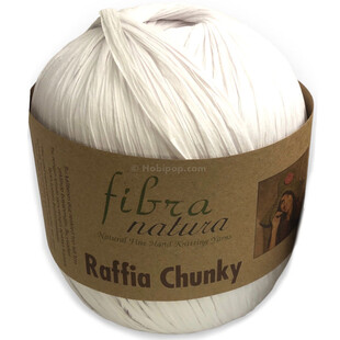 Fibra Natura Raffia Chunky Rafya İp 100 Gram 114-01 Beyaz - Thumbnail