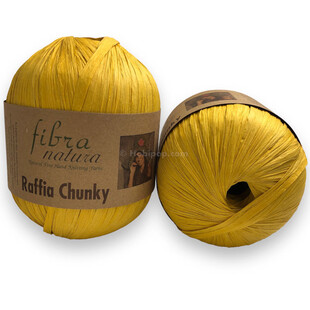 Fibra Natura Raffia Chunky Rafya İp 100 Gram 114-03 Hardal - Thumbnail