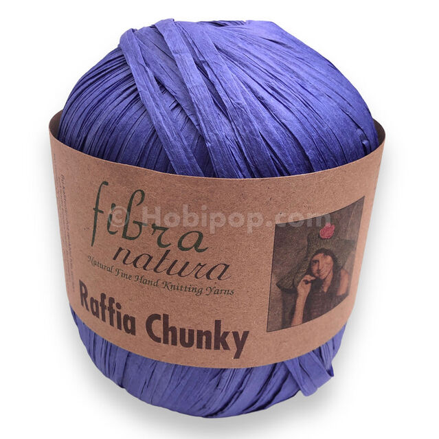 Fibra Natura Raffia Chunky Rafya İp 100 Gram 114-12 Mor Mavi