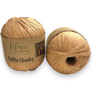 Fibra Natura Raffia Chunky Rafya İp 100 Gram 114-18 Karamel - Thumbnail