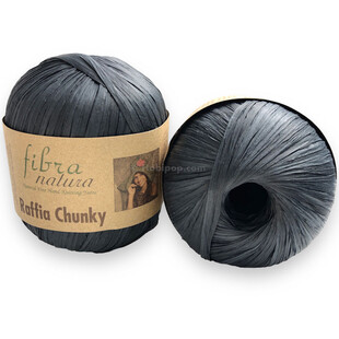 Fibra Natura Raffia Chunky Rafya İp 100 Gram 114-22 Siyah - Thumbnail