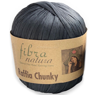 Fibra Natura Raffia Chunky Rafya İp 100 Gram 114-22 Siyah - Thumbnail