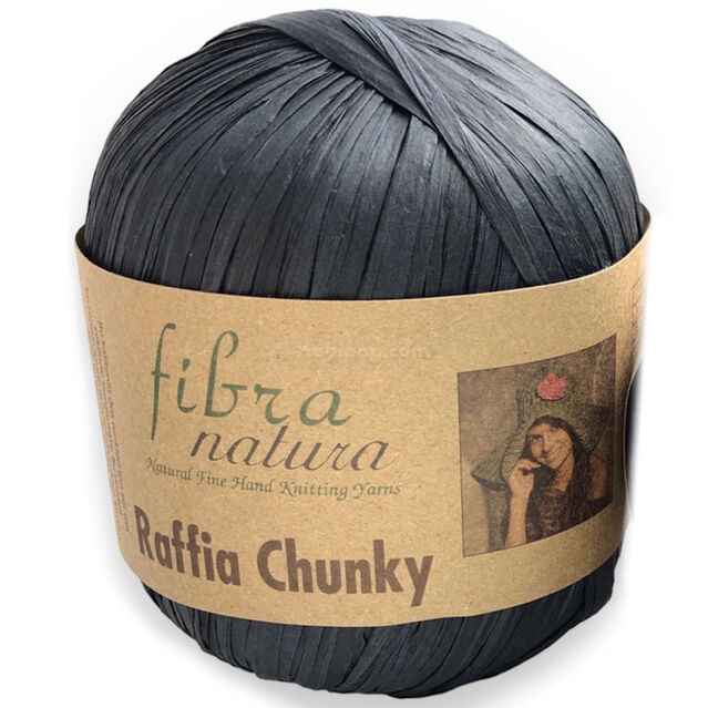 Fibra Natura Raffia Chunky Rafya İp 100 Gram 114-22 Siyah