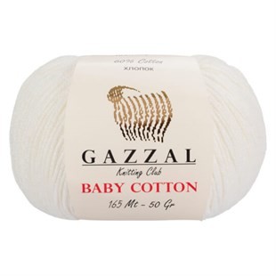 GAZZAL - Gazzal Baby Cotton Örgü İpi 3410 Kırık Beyaz GAZZAL - Gazzal Baby Cotton Örgü İpi 3410 Kırık Beyaz