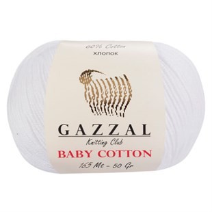GAZZAL - Gazzal Baby Cotton Örgü İpi 3432 Beyaz GAZZAL - Gazzal Baby Cotton Örgü İpi 3432 Beyaz