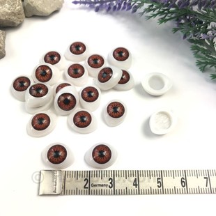 Gerçekçi Amigurumi Bebek Gözü Kahve Rengi 1.4 cm - Thumbnail
