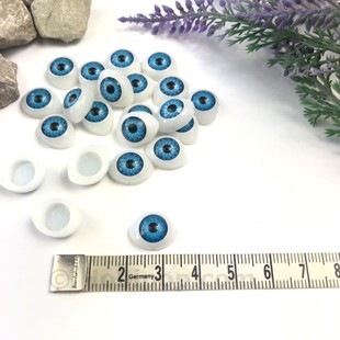 Gerçekçi Amigurumi Bebek Gözü Mavi 1.4 cm - Thumbnail