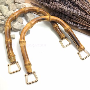 HOBİPOP - Gerçek Bambu Çanta Sapı Metalli Kahverengi HOBİPOP - Gerçek Bambu Çanta Sapı Metalli Kahverengi