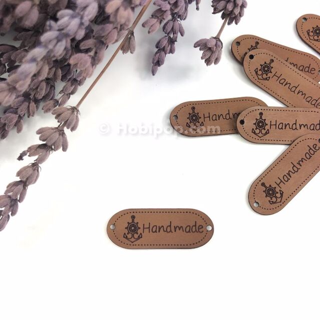 Handmade Deri Etiket Kahverengi