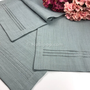 HOBİPOP - Hazır İşlemelik 3 Parça Örtü Seti Antikalı Düz Gri HOBİPOP - Hazır İşlemelik 3 Parça Örtü Seti Antikalı Düz Gri