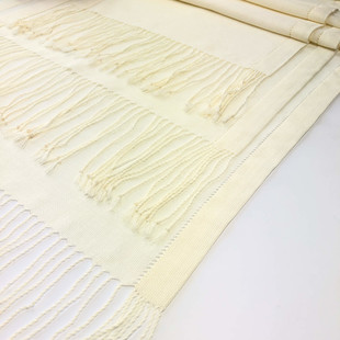 HOBİPOP - Hazır İşlemelik Örtü Seti 3 Parça Saçaklı Krem HOBİPOP - Hazır İşlemelik Örtü Seti 3 Parça Saçaklı Krem